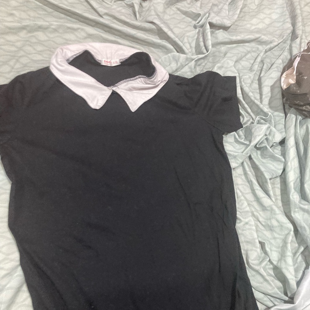 Short Sleeved Black and White Dress